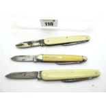 Pocket Knives:- G. Clarke and Son, ttwo blades, n/s bolster 8cm; Wragg, two blades, faux ivory
