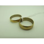 Two 22ct Gold Plain Wedding Bands, (finger sizes Q/R) (total weight 8.4grams). (2)