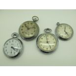 A Small Collection of Openface Pocketwatches, including Smiths, Medana, etc. (4)