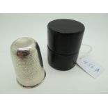 A Vintage Thimble Tot / Measure, (5.6cm), in original cylindrical fitted case (6.3cm).