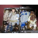 Dolls - Porcelain Display Dolls, Jennifer, other smaller examples:- Two Boxes