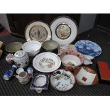 A Quantity of Chinese and Japanese Ceramics, to include barrel, tea ware, vase, etc:- One Box