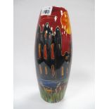 Anita Harris 'Whitby Abbey by Moonlight' Skittle Vase, gold signed, 25cm high.