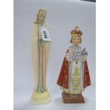 Hummel Figure 'Madonna' (without halo), in green and peach gowns on domed square base, 29cm high,