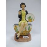 A Peggy Davies Figurine 'The Artisan", an artists original colourway 1/1 by Victoria Bourne, 23cm