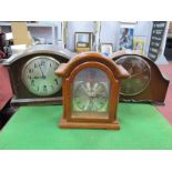 A German Movement Mantel Clock, Arabic numeral dial, along with two further.