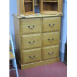 Andrew Jordan, Cumbria, light oak filing chest of drawers, top with a moulded edge, six drawers on a