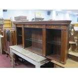 Early XX Century Mahogany Inlaid Wall Hanging Display Cabinet, with inlaid frieze, open shelves,
