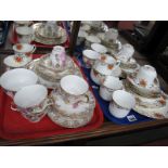 Taylor and Kent Tea Service, of twenty five pieces, circa 1920, red, coral and back checkered