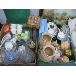 A Boxed Merit Slinky, pair of Arthur Wood floral vases, tea ware, dinner ware, glassware, etc:-