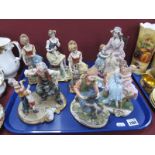 Seven Capodimonte Figures:- One Tray.