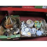 Regal Ware Bowl, Oriental pottery figures, tea bowls, Booth's dinnerware, brass jam pan, diecast