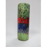 Anita Harris 'Bluebell Wood' Cylindrical Vase, gold signed, 21cm high.