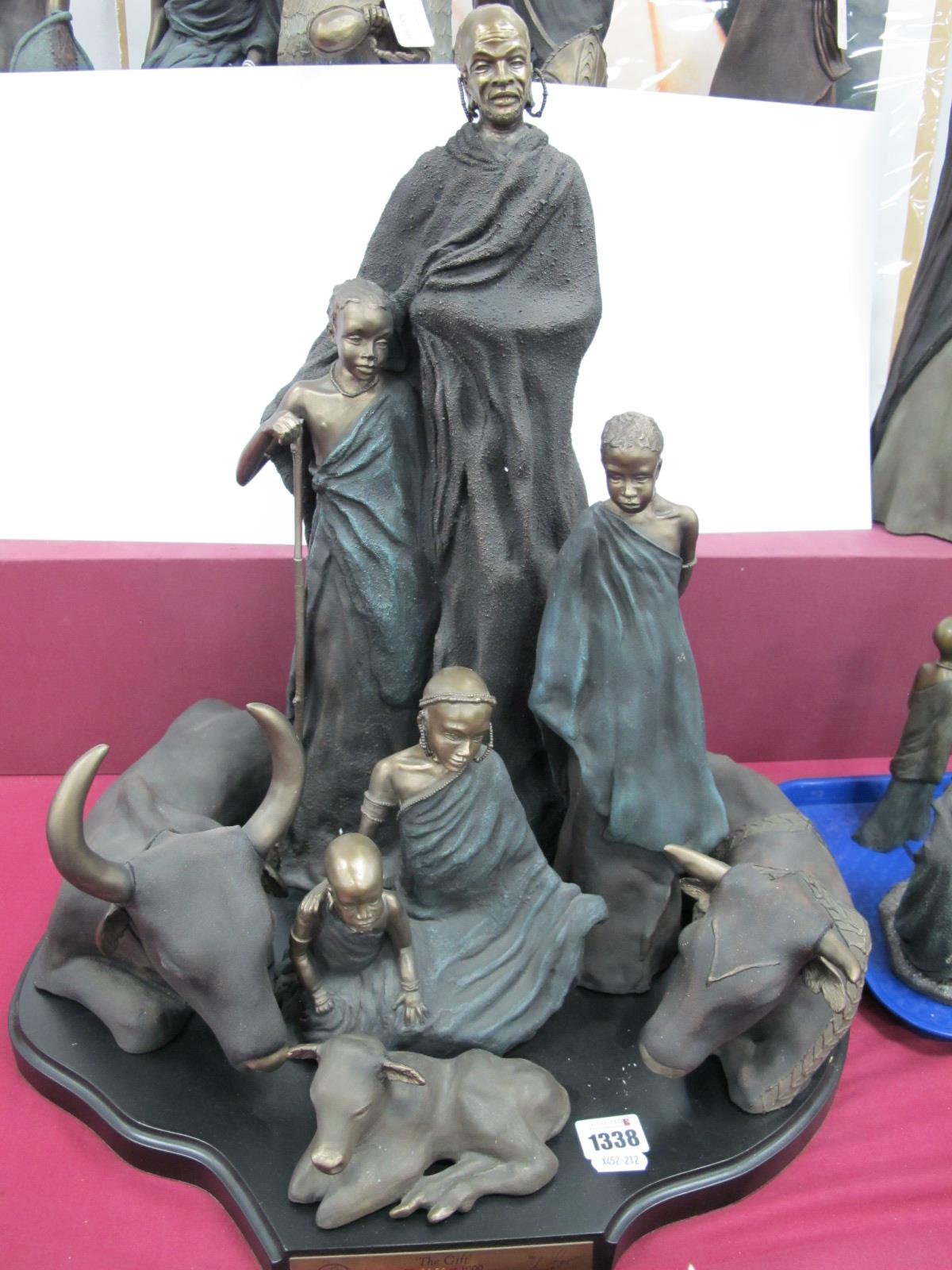 Soul Journeys - Maasai Sculpture; The Gift, 178 of 1000, by Stacey Bayne, patina finished, on