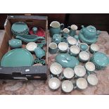 A Quantity of Denby Green Dinnerware and Teaware:- One Box.