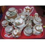Japanese Egg Shell Tea Service and Coffee Service's, both decorated Mount Fuji:- One Tray.