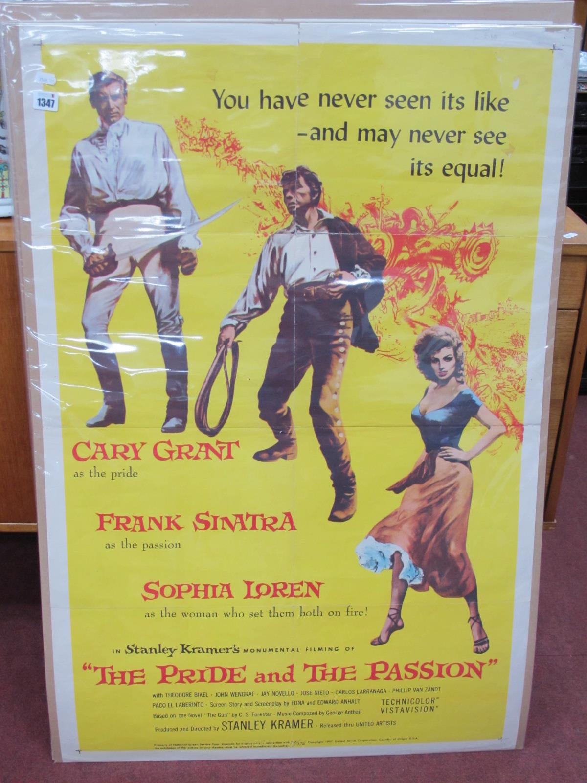 Poster - 'The Pride and The Passion' staring Cary Grant, Frank Sinatra and Sophia Loren, 104 x 68.