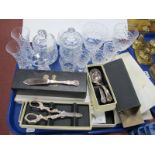 Arthur Price Cutlery, including ladles, cheese knife, butter knives, grape scissors, all boxed,