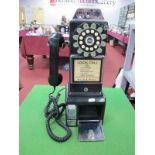 USA Telephone, in black and silvered plastic, 45.5cm high.