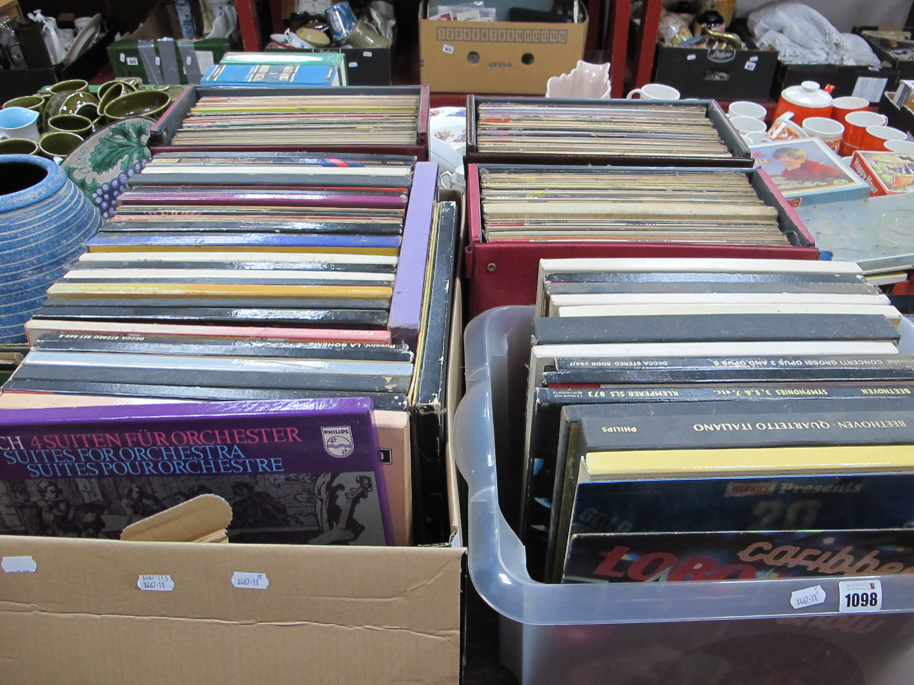 Over 200 Predominantly Classical LP's, Beethoven, Bach, Mozart, Handel etc:- Two Boxes and Three