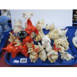 Seventeen Hummel Dog figures, with ladybird on nose, spotted scarf etc:- One Tray.