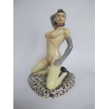 A Peggy Davies Erotic Figurine 'Megan', an artists original colourway 1/1 by Victoria Bourne, 23cm