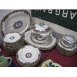 Davenport 'Dresden Star' Pottery Dinner Service, of approximately forty seven pieces (some damages),