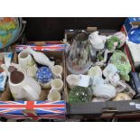 Ceramics including tea ware, ornaments, glassware, three vases, two paperweights, teapots, Carlton