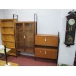 Ladderax Style Stacking Wall Unit, circa 1970's, comprising display cabinet, with twin glaze