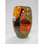 Anita Harris 'Savannah' (Giraffe) Oval Vase, gold signed, 19cm high.