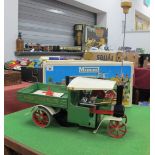A Boxed Mamod Live Steam S.W1 Steam Wagon, accessories include scuttle, burner, funnel steering rod,
