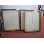 Three Model Rail/Diecast Display Cases, glass shelves, 84cm x 66cm