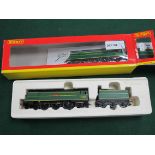 A Hornby 'OO' Gauge/4mm Ref No R2315 4-6-2 West Country Glass Steam Locomotive with Six Wheel