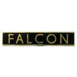 A Reproduction/Heavily Restored Cast Brass Locomotive Sign/Name Plate, 'Falcon', (overall very