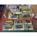 Fourteen Diecast Model Vehicles, by Corgi, mostly commercial, including Thornycroft 'J' Type Bus, #