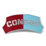 An Alloy Reproduction/Heavily Restored Locomotive Nameplate/Sign, 'Condor', red/blue split livery,