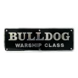 An Alloy Reproduction/Heavily Restored Nameplate, for BR Warship Class 'Bulldog', (overall very good