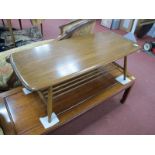 Ercol, Rectangular shaped coffee table, on splayed legs, 105cm wide.