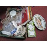 Portmeirion 'Botanic Garden' Picture Frames, glass bowls,blue white plates, etc:- One Box.