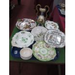 XIX Century Imari Style and Other Plates, including Coalport, 'Superior Stone China', Hartley Greens