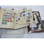 Stamp Album, stamps India, China, Germany etc, together with a tin of stamps.