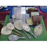 Dressing Table Ware, gent's brush set, lighters, photograph frame etc:- One Tray.
