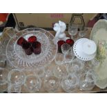 Glass Bowls, glass ware, brandy, wine glasses, etc:- One Box.