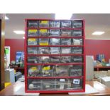 Raaco Metal Storage Cabinet, with thirty drawers containing various electrical components, 37cm