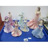 Coalport Matte Figurines, to include Sweet Surprise figure of the year 1999 22cm high, and Beau