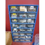Draper Storage Cabinet QC24, twenty four drawers containing varying electrical components, 55cm