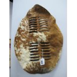 African Tribal Shield, covered in animal hide, 56cm