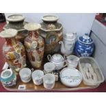 Chinese Blue-White Ginger Jar, Japanese vases, part Japanese tea ware, Chinese XIX Century mother of