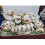 Royal Albert 'Old Country Roses' Tea Service, tea pot, cups, saucers, twenty eight pieces,