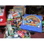 Diecast Cars, Dinky Toys, "Austin Devon" Corgi Toys, Matchbox Models of Yesteryear, box of dominoes,